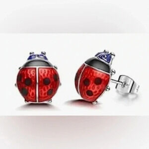 HP! 🎉 Cute Mini Stainless Steel Ladybug Stud Earrings
